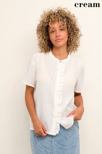 Cream Rucca Short Sleeve Button White Blouse (374286) | £30