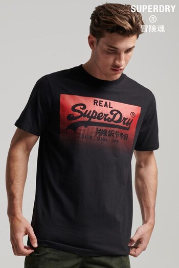 Superdry Black Vintage Box Gradient T-shirt (374459) | £25