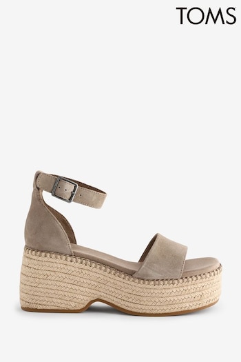TOMS Laila Brown Sandals In Dune Suede (374463) | £90