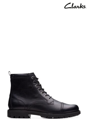 Clarks Black Leather Batcombe Cap Boots (374524) | £120