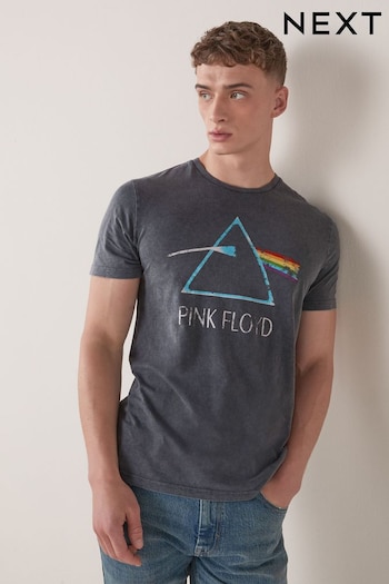 Grey Acid Wash Pink Floyd Licence Print T-Shirt (374570) | £22
