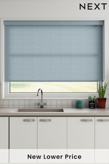 Denim Blue Squiggle Made To Measure Roller Blind (374673) | £55