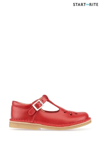 Start-Rite Lottie Red Leather Classic T-Bar 15707cp Shoes F Fit (374702) | £52