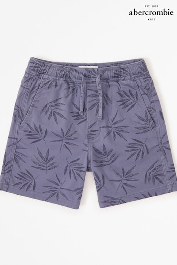 Abercrombie & Fitch Blue Palm Tree Printed Elasticated Waist Shorts (374792) | £29
