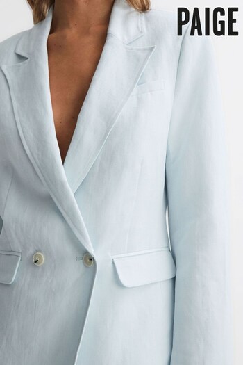 Paige Double Breasted Linen Blend Suit Blazer (375361) | £335