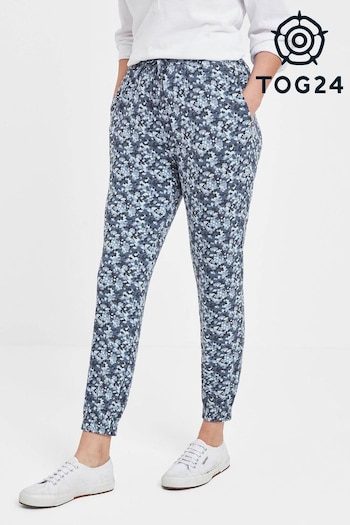Tog 24 Womens Blue Fiona Dusty Abstract Floral Trousers (375503) | £32