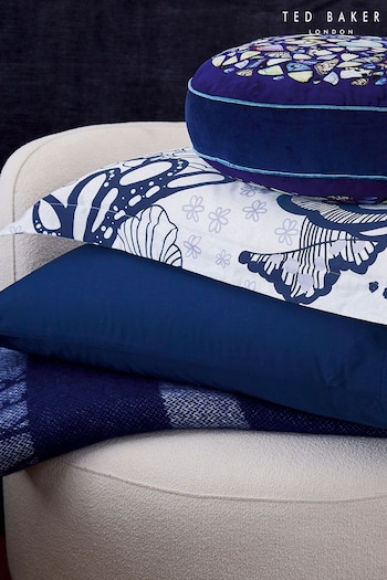 Ted Baker Navy Blue Swirl Floral Oxford Pillowcase (375788) | £26