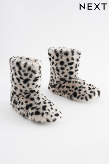 Animal Print Faux Fur Boot Slippers (376169) | £14 - £17