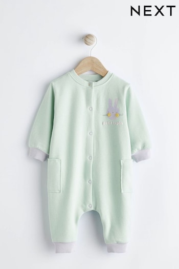 Mint Green Bunny Sweat Baby Romper (376853) | £14 - £16