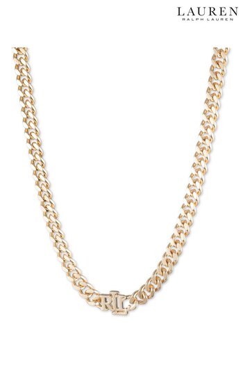 Gold Lauren Ralph Lauren Gold Tone Curb Chain Necklace (376868) | £100