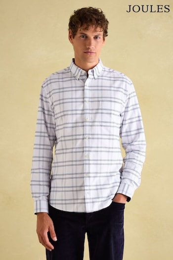 Joules Welford White Cotton Check Shirt (377171) | £49.95