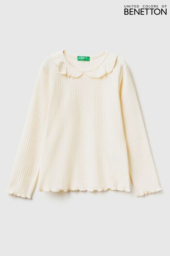 Benetton Natural Ribbed Long Sleeve Top (377240) | £17.95
