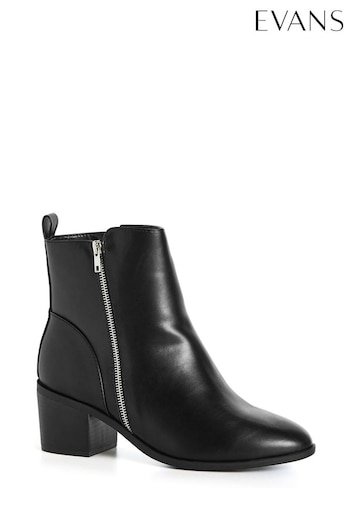 Evans Brinley Black Wide Fit Ankle Boots (377442) | £60