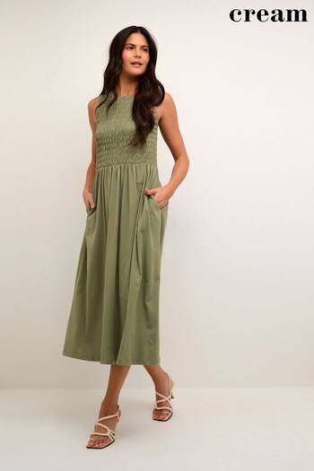 Cream Green Lula Jersey Midi Sleeveless Dress (377536) | £65