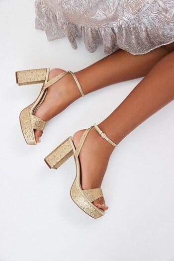 Gold Forever Comfort® Bling Platform Sandals sekskantet (377558) | £50