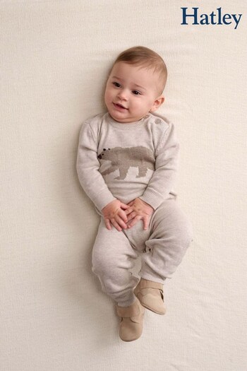 Hatley Natural Oatmeal Pull On Sweat Top and Joggers Set (377896) | £22