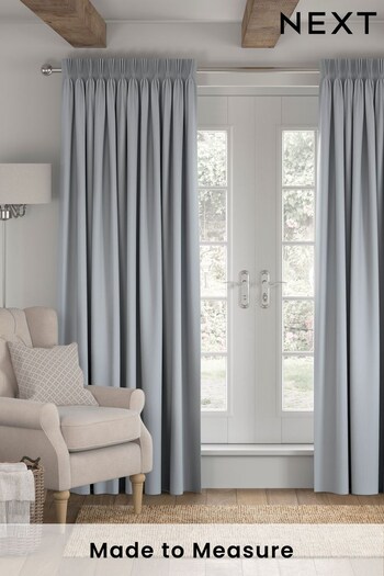 Light Blue Cotton Made to Measure Curtains (377988) | £44