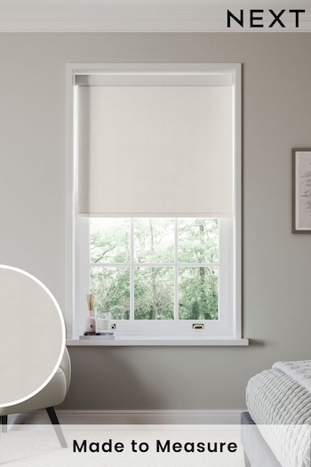 Cream Plain Blackout Made to Measure Roller Blind (378052) | £28