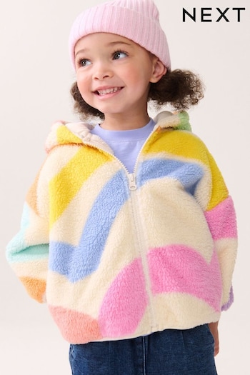 Rainbow Printed Hooded Zip Through Fleece Jacket (3mths-7yrs) (378087) | £16 - £18