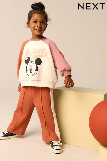 Pink/Cream Mickey Mouse Sweatshirt and Wide Leg Joggers Set (3mths-7yrs) (378296) | £21 - £25