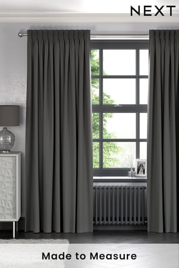 Charcoal Grey Cotton Made to Measure Curtains (378365) | £61