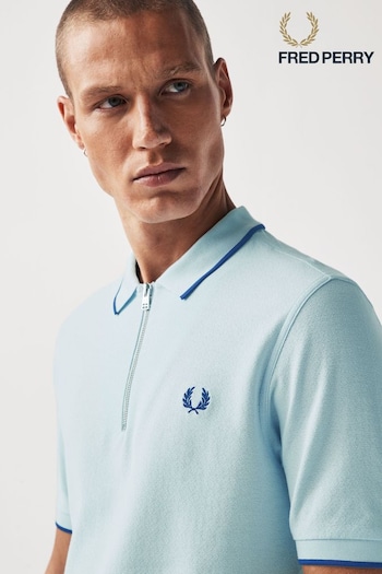Fred Perry Crepe Pique Zip Neck unisex Polo Shirt (378423) | £90