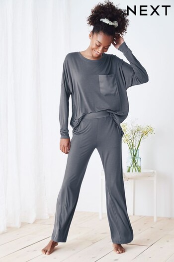 Charcoal Grey Wide Leg Pyjamas (378502) | £38
