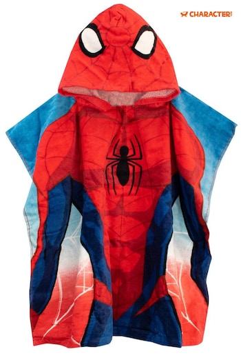 Character Red Spiderman License Kids Printed Swim & Beach Towel Poncho (378503) | £13