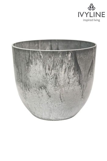 Ivyline Grey Garden Recycled Composite Stone Bola Planter (378643) | £40 - £50