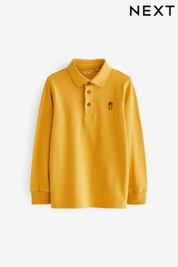 Ochre Yellow Long Sleeve Polo Shirt (3-16yrs) (378683) | £8 - £13
