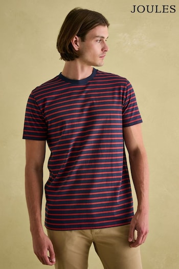 Joules Boathouse Orange/Navy Jersey Crew Neck T-Shirt (378895) | £24.95