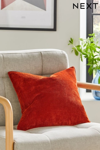 Burnt Orange Small Square - Feather Filled Soft Velour Cushion (378904) | £14