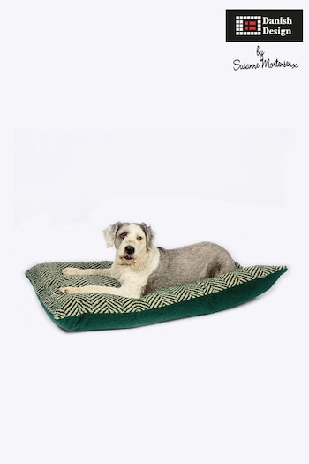 Danish Designs Green Fleece Herringbone Deep Duvet Dog Bed (379200) | £51 - £77