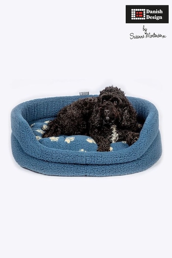 Danish Designs Blue Fleece Harbour Paw Slumber Dog Bed (379234) | £53 - £99