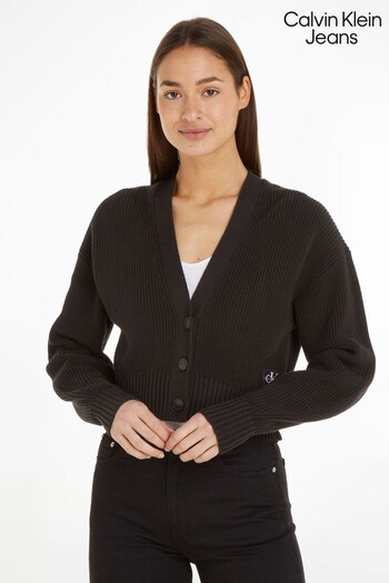 Calvin Klein Jeans Chunky Sweater Black Cardigan (379285) | £120