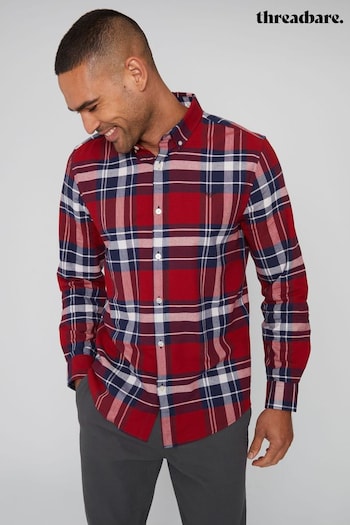 Threadbare Red Cotton Long Sleeve Check Shirt (379478) | £24