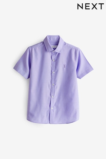 Lilac Purple Short Sleeve Cotton Rich Oxford Shirt (3-16yrs) (379854) | £9 - £14