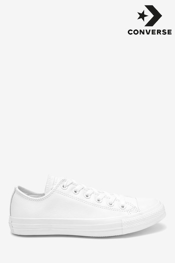 Converse POLKA White Chuck Taylor All Stars Leather Ox Trainers (380026) | £65