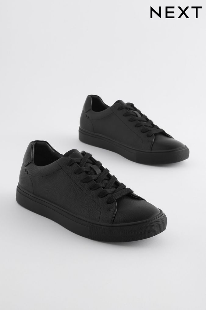 Men s Black Trainers Leather Designer Trainers for Men Next UK