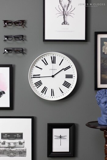 Jones Clocks White Magazine White Wall Clock (380678) | £40