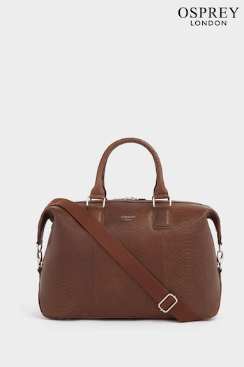 Osprey London The Nevada Leather Weekender Brown Bag (381015) | £325