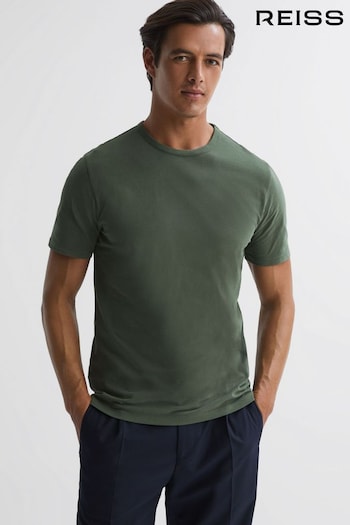 Reiss Ivy Green Melrose Cotton Crew Neck T-Shirt (381301) | £35