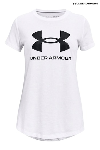 Under HeatGear Armour Sportstyle Logo Short Sleeve White T-Shirt (381664) | £18