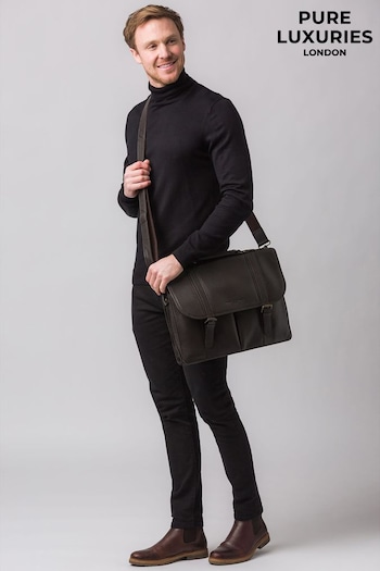 Pure Luxuries London Baxter Leather Work Bag (381712) | £110