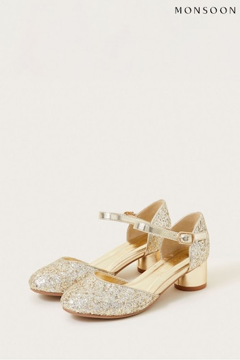 Monsoon Gold Glitter Two-Part Heels (382045) | £29 - £33