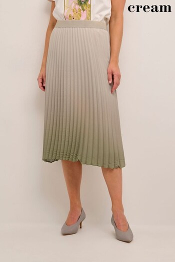 Cream Leva Plisse Green Skirt (382073) | £90