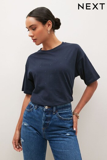 Navy Blue Scatter Sparkle Short Sleeve T-Shirt (382261) | £20
