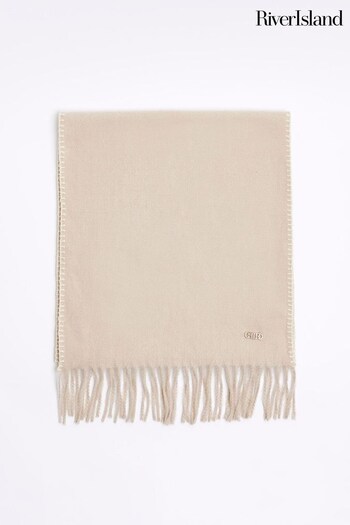 River Island Cream Blanket Stitch Scarf (382307) | £18