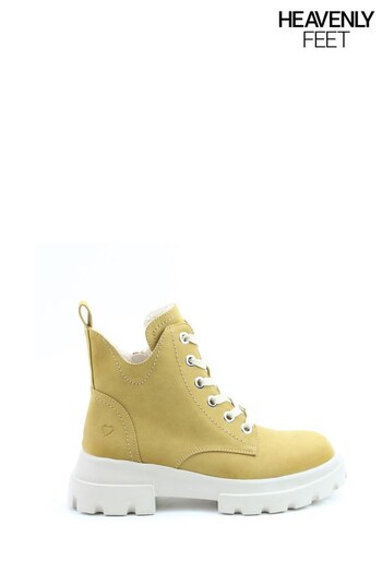 Heavenly Feet Ladies Yellow Vegan Friendly Ankle Boots (382455) | £65