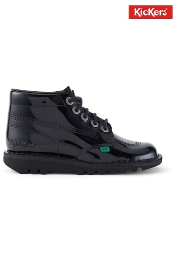 Kickers blackwhites Black Kick Hi Patent Leather Shoes (382769) | £95